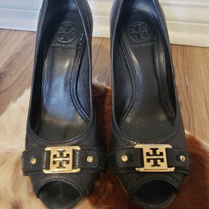 Tory Burch Peep Toe Wedge - Size 8